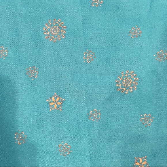 Indian Blue Wrap Coverup with Gold Details - Picture 8 of 12